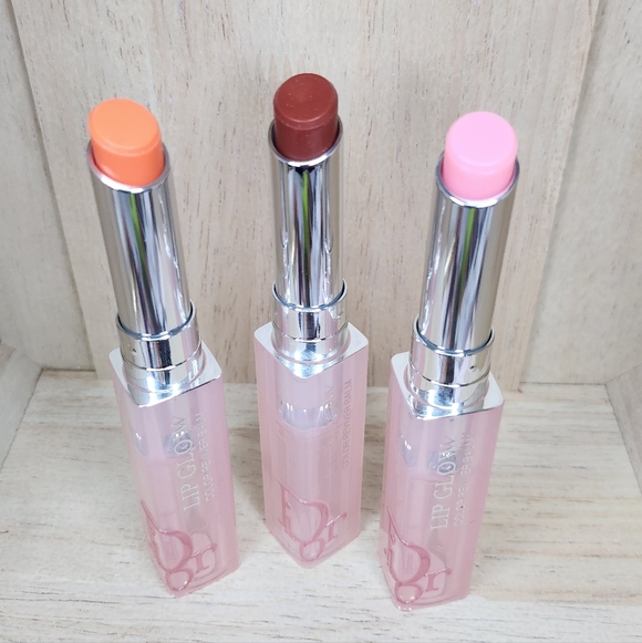 TRIO!! Dior Lip Glow Set - Pink Coral & Bronzed Glow.